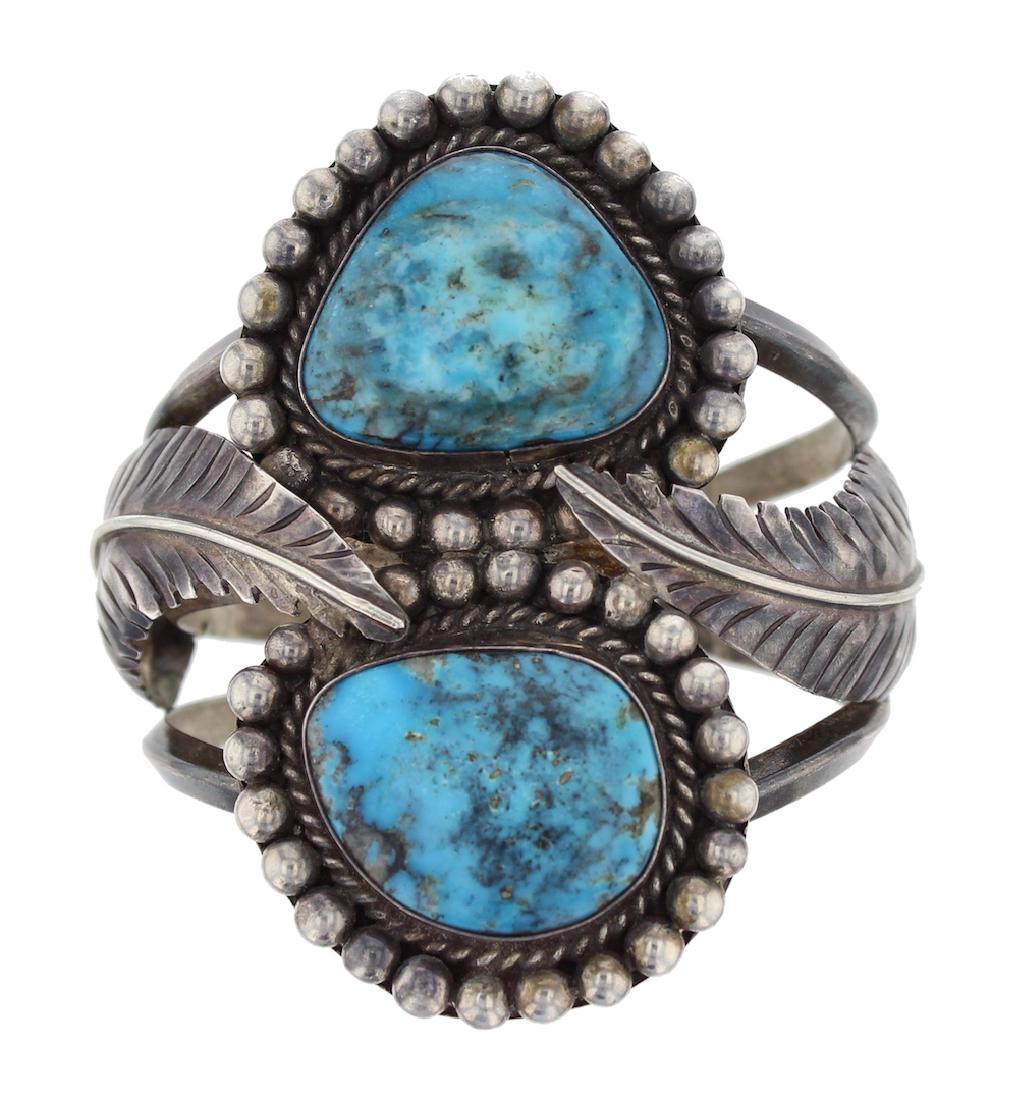 Sterling Silver Turquoise Vintage Masterpiece Bracelet (1 of 2)