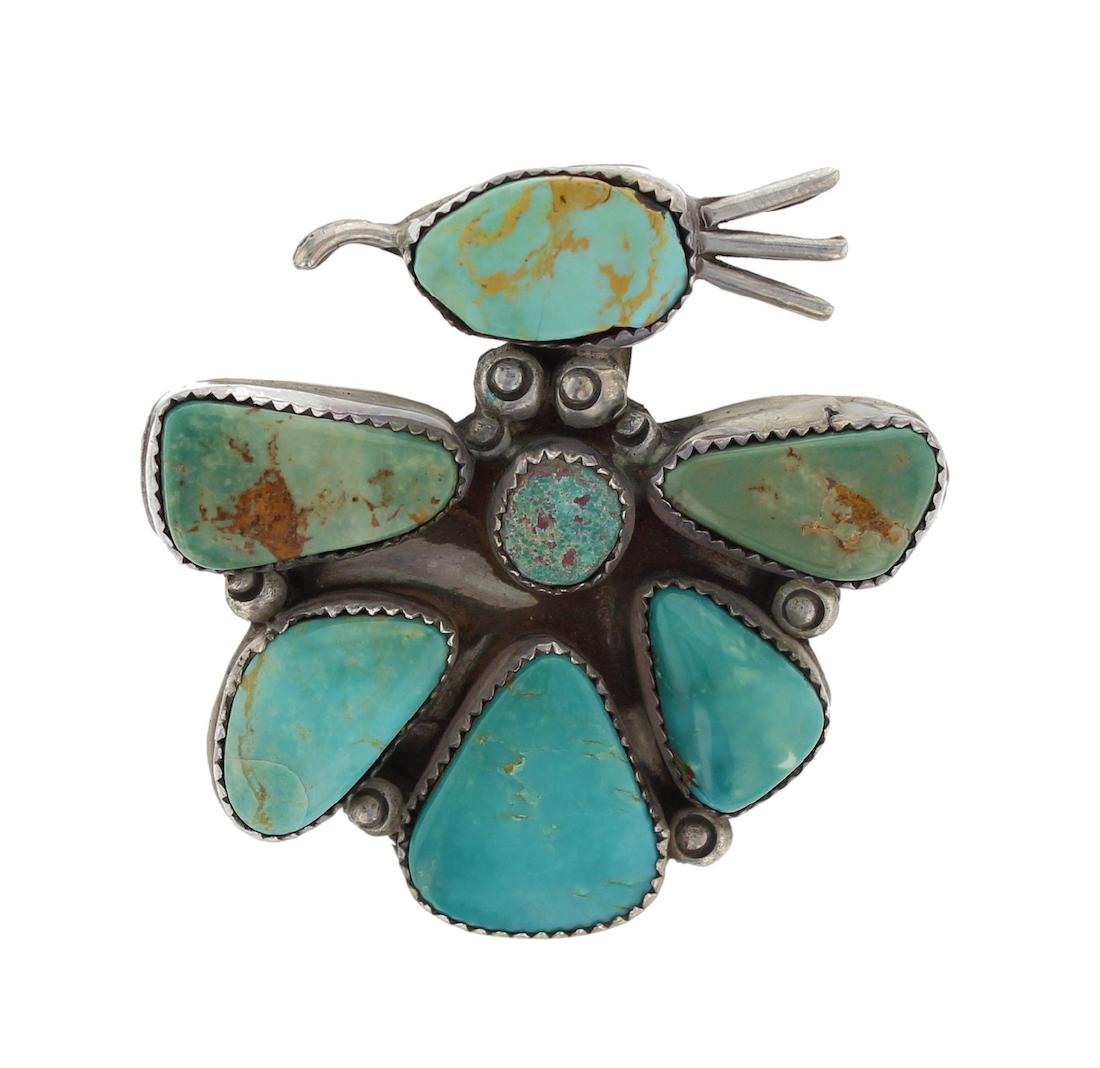 Sterling Silver Turquoise Vintage Pin & Pendant Navajo (1 of 1)