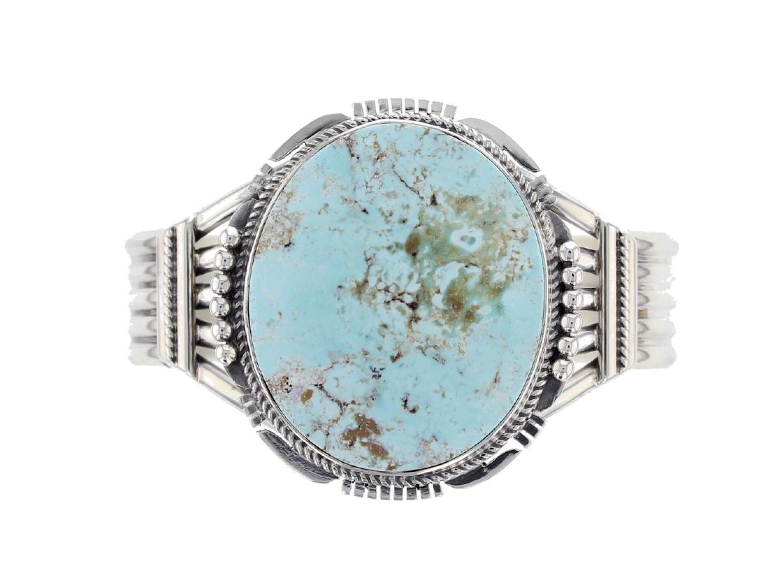 Sterling Silver Turquoise Contemporary Bracelet Navajo (1 of 1)