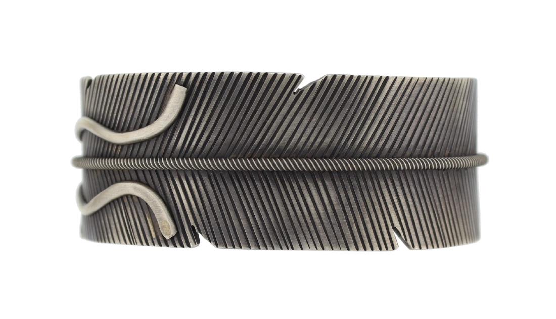 Sterling Silver Masterpiece Feather Bracelet Navajo (1 of 1)