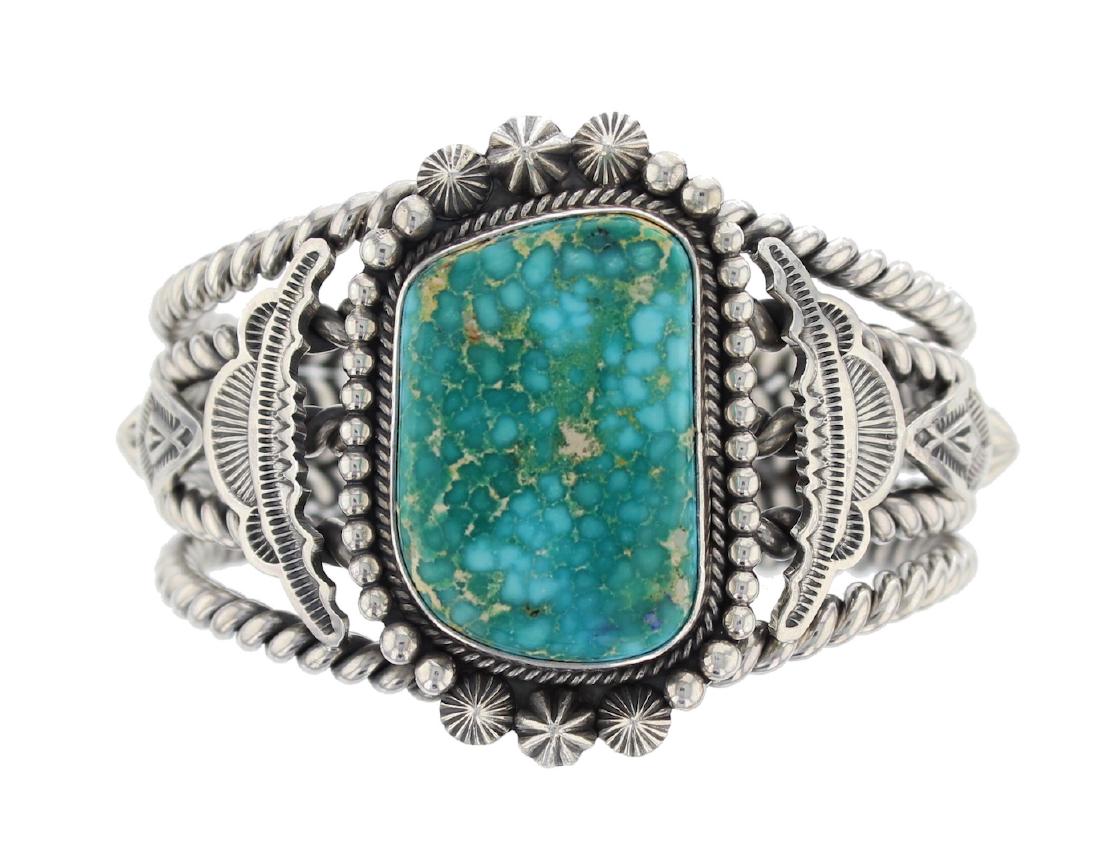 Sterling Silver Turquoise Masterpiece Bracelet Navajo (1 of 2)