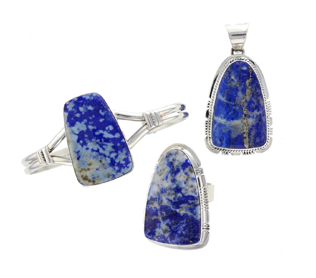 Sterling Silver Lapis Contemporary Bracelet Pendant & (1 of 1)