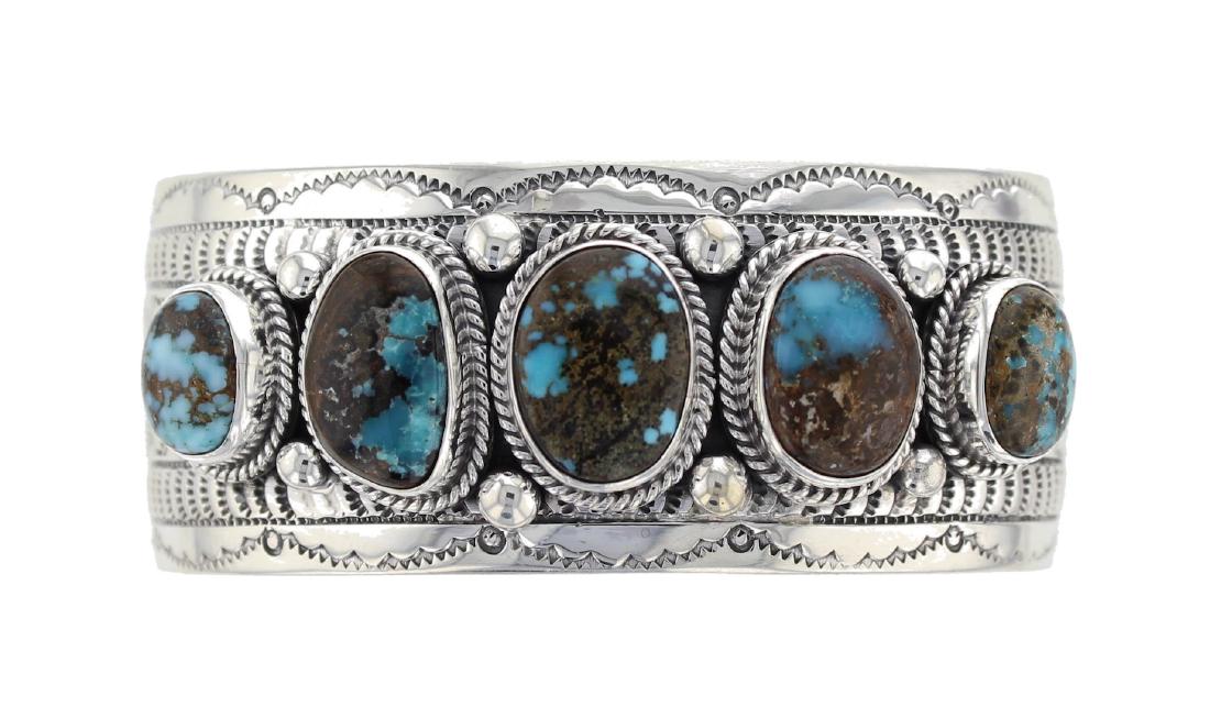 Sterling Silver Turquoise Contemporary Bracelet Navajo (1 of 2)