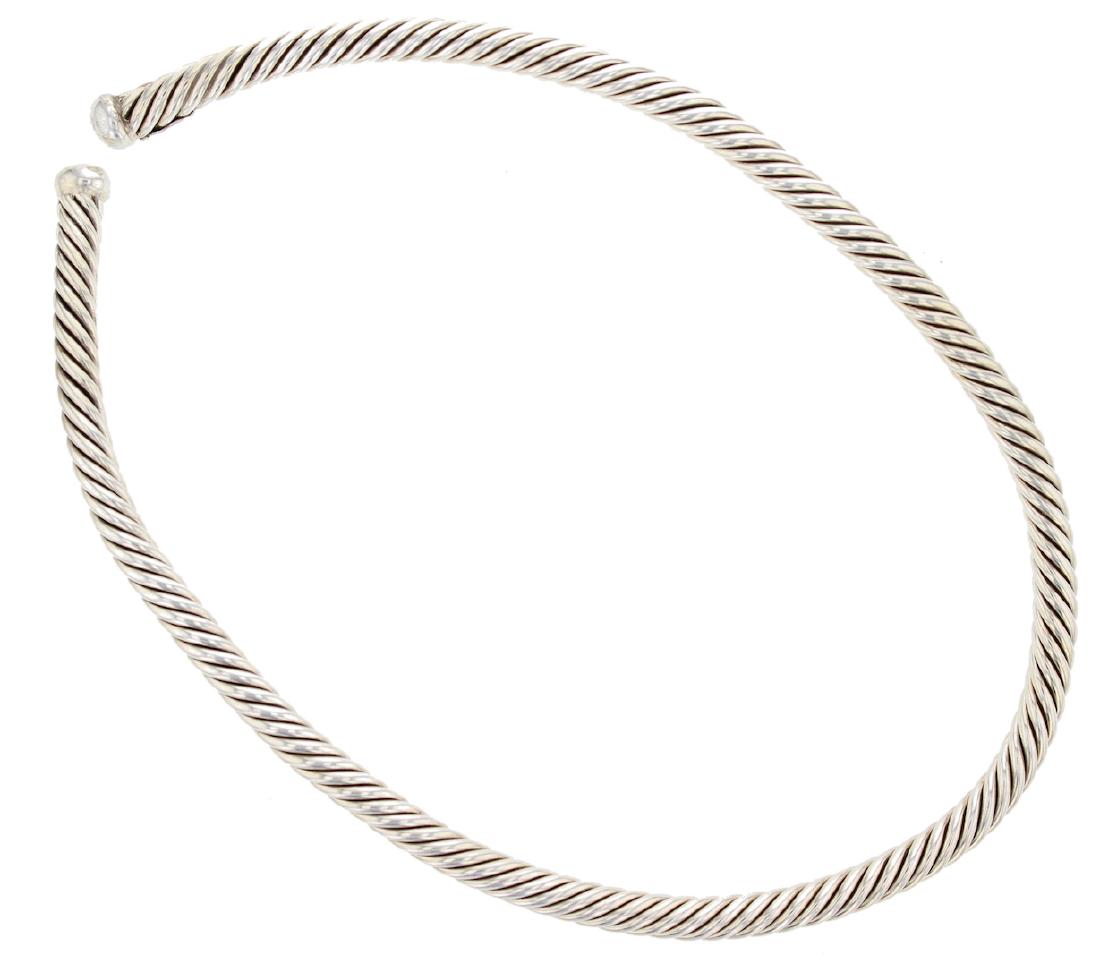 Sterling Silver Heavy Twist Rope Choker Navajo Native (1 of 1)