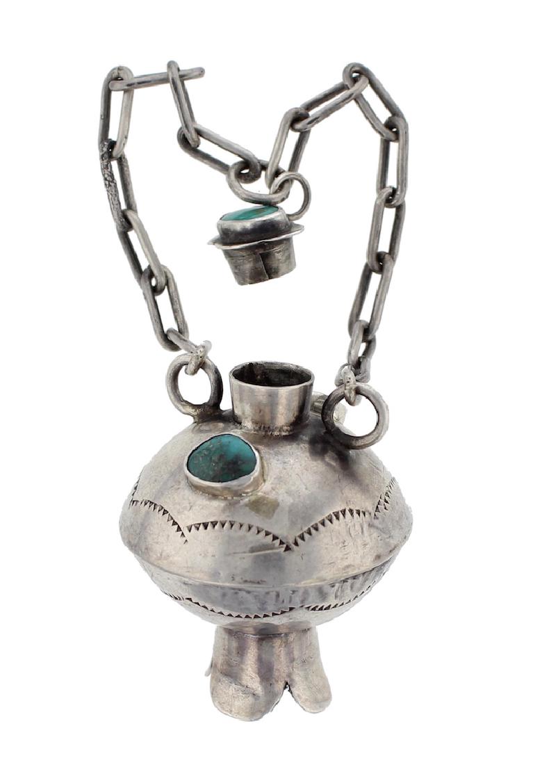 Sterling Silver Genuine Turquoise Antique Old Pawn (1 of 1)