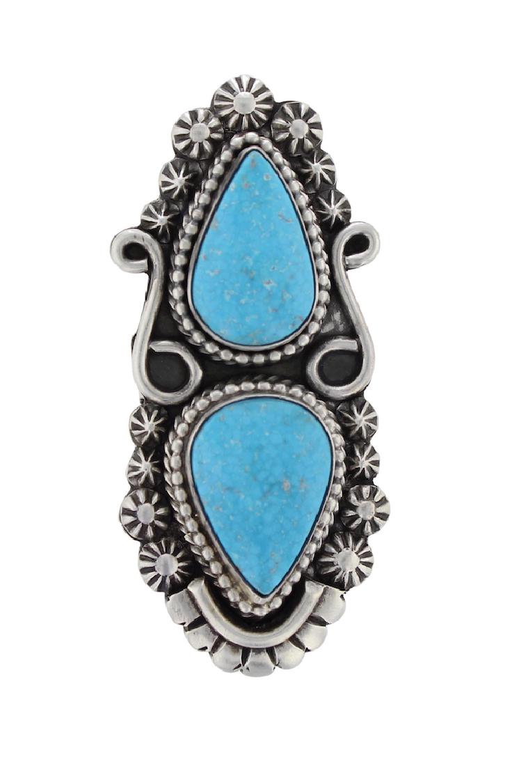 Sterling Silver Genuine Turquoise Masterpiece Ring (1 of 3)