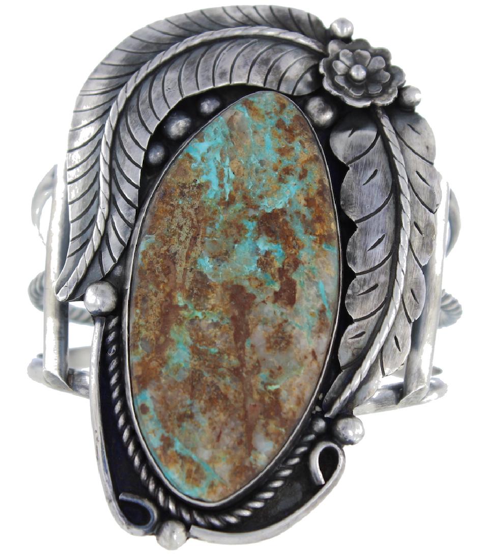 Sterling Silver Genuine Turquoise Masterpiece Bracelet (1 of 2)