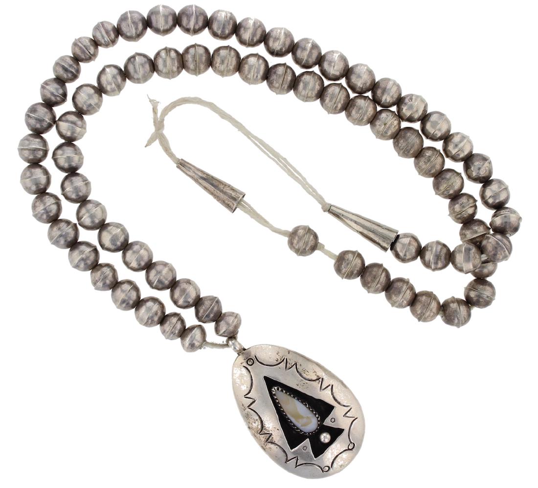 Sterling Silver Genuine Shell Antique Old Pawn Shadow (1 of 1)