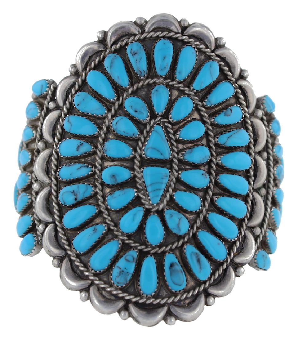 Sterling Silver Block Turquoise Vintage Cluster (1 of 3)