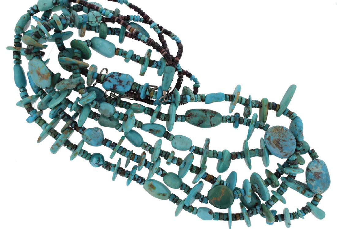 Sterling Silver Genuine Turquoise Vintage Heishe 3 (1 of 2)