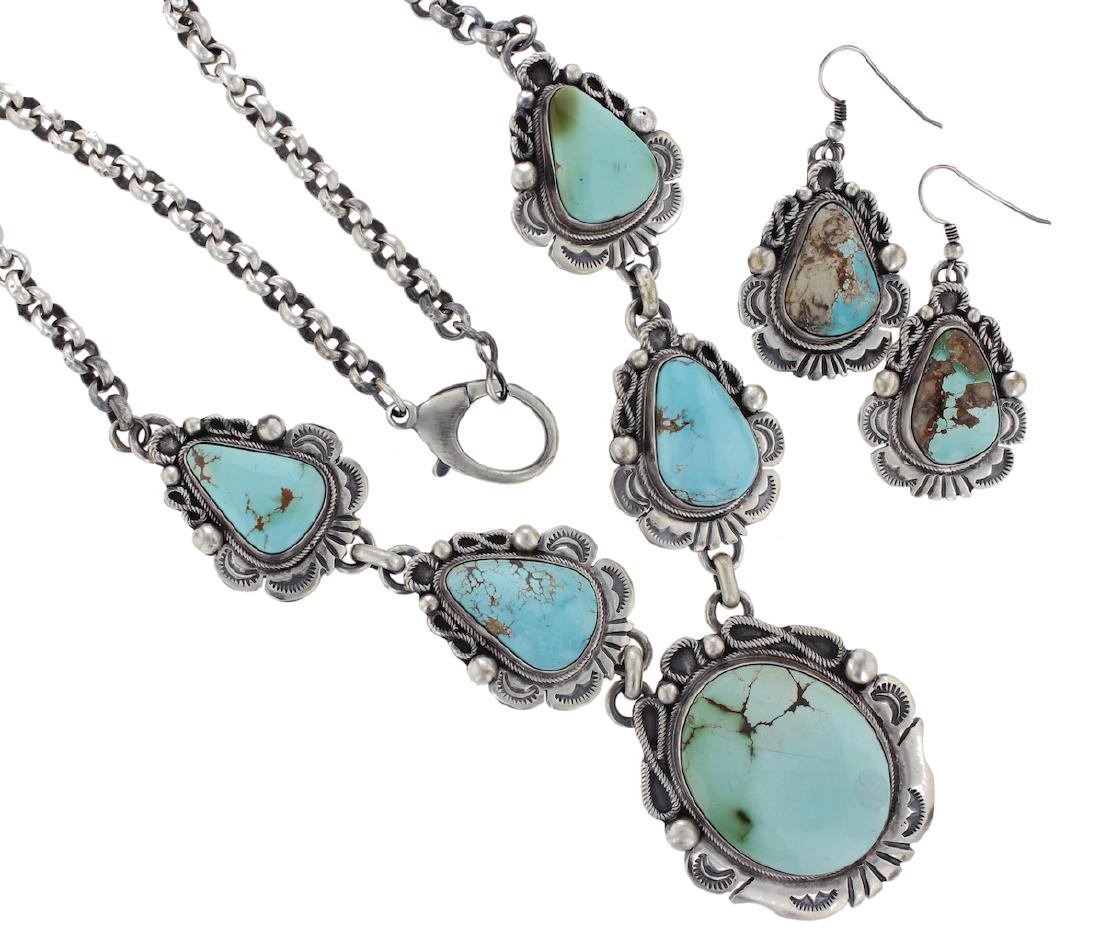Sterling Silver Genuine Turquoise Masterpiece Necklace (1 of 2)