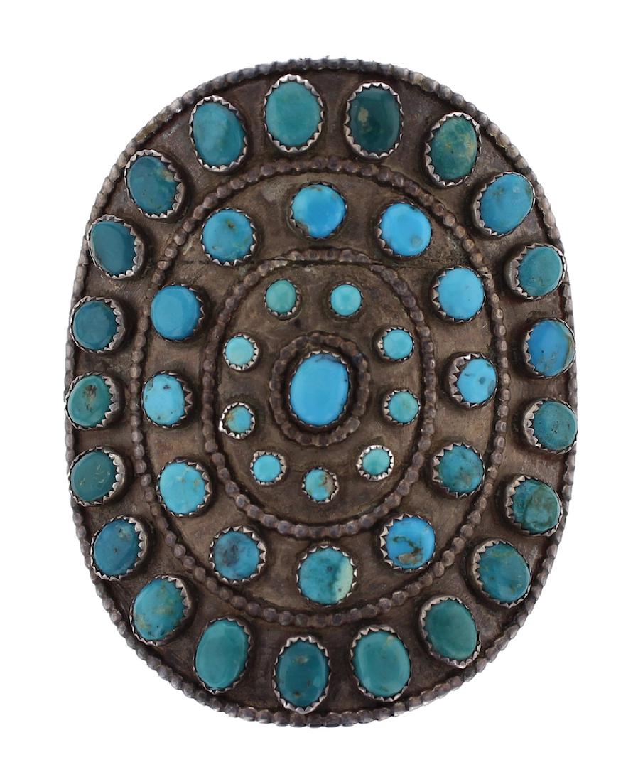 Sterling Silver Genuine Turquoise Antique Old Pawn (1 of 2)