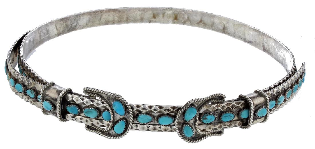 Sterling Silver Genuine Turquoise Masterpiece Hat Band