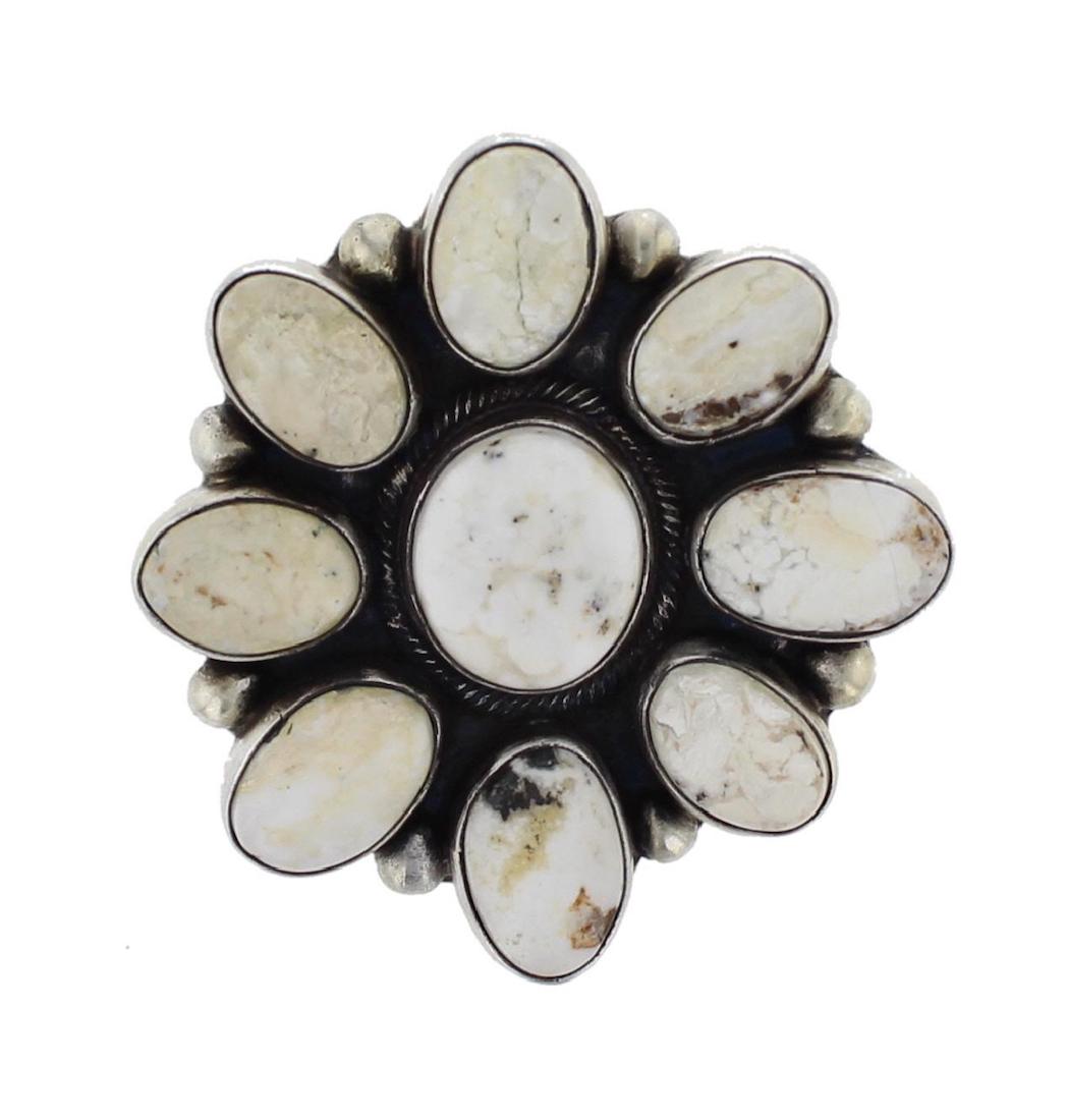Sterling Silver Genuine White Buffalo Ring Navajo (1 of 2)
