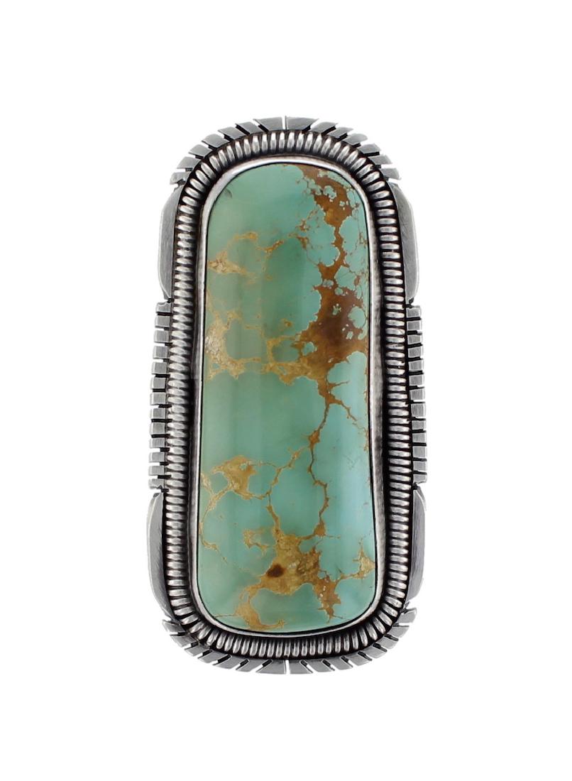 Sterling Silver Genuine Turquoise Contemporary Ring (1 of 2)