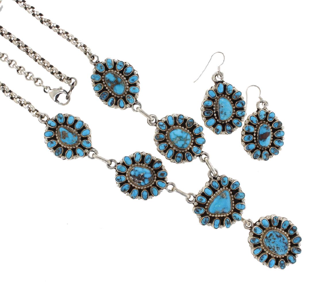 Style ring Silver Genuine Turquoise Masterpiece Cluster (1 of 2)