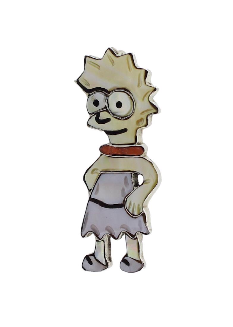 Sterling Silver Genuine Multi Stone Lisa Simpson Fan (1 of 1)