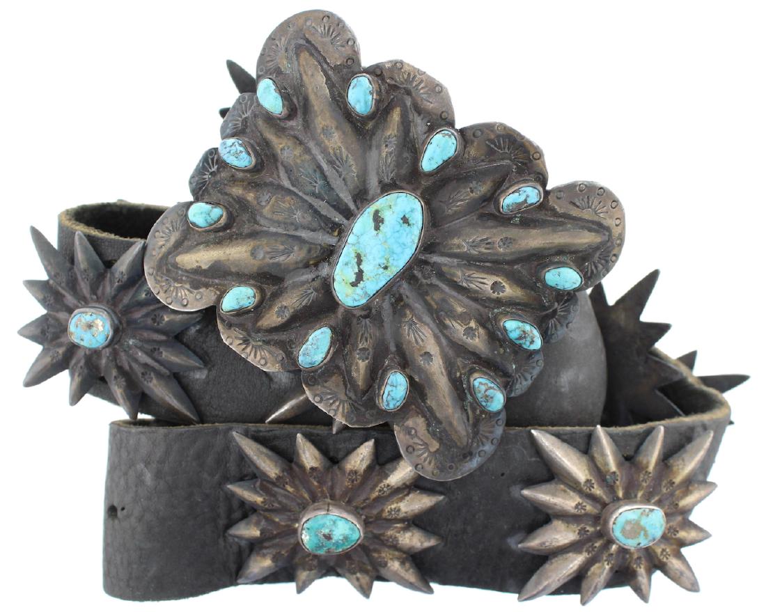 Sterling Silver Genuine Turquoise Antique Masterpiece (1 of 3)