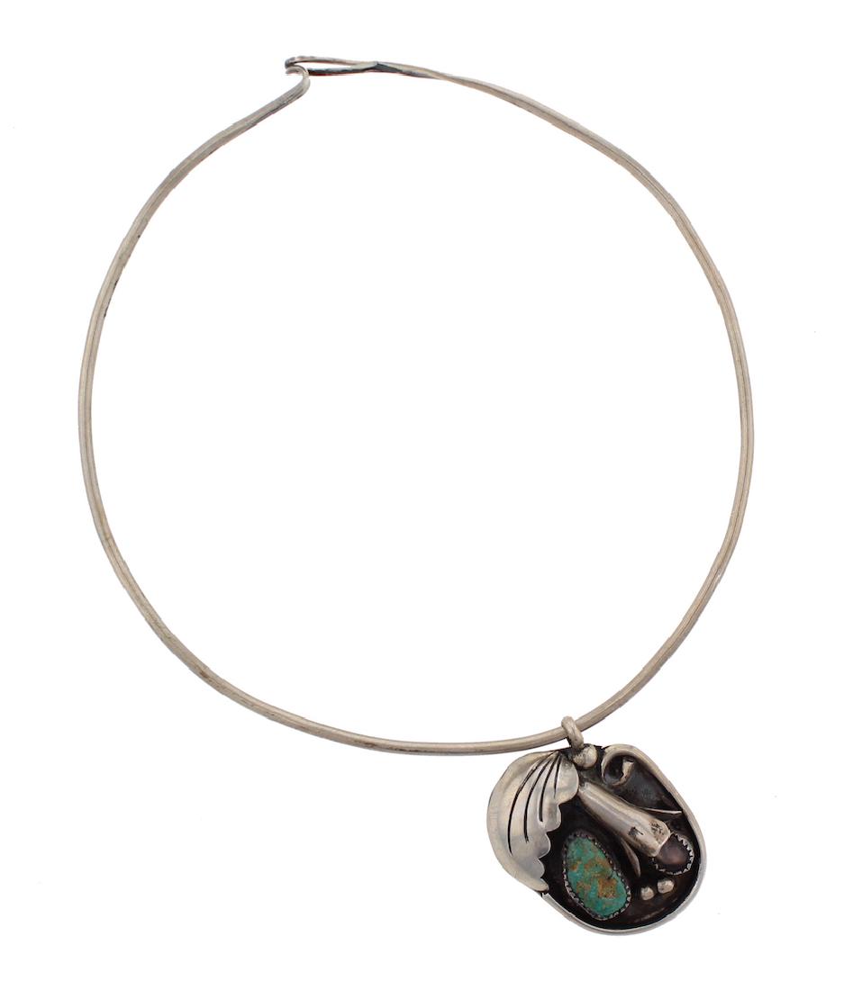 Sterling Silver Genuine Turquoise Pendant Navajo Native: Sterling Silver Genuine Turquoise Pendant Navajo Native American Southwest Indian Jewelry unsigned |||Weight: 27 Grams 14" Choker