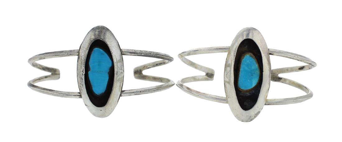 Sterling Silver Genuine Turquoise Vintage Old Pawn (1 of 1)