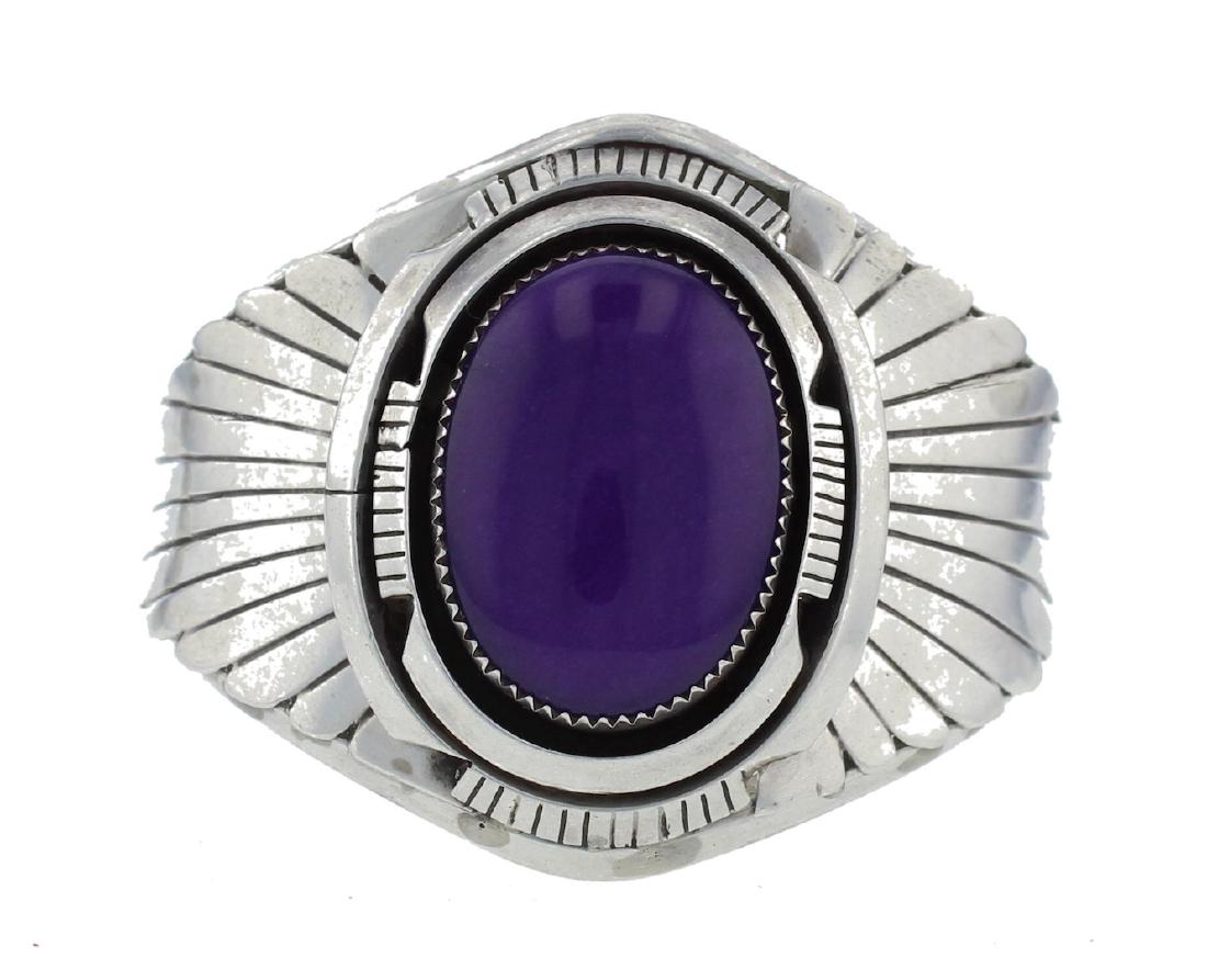 Sterling Silver Genuine Sugilite Vintage Bracelet Old (1 of 1)