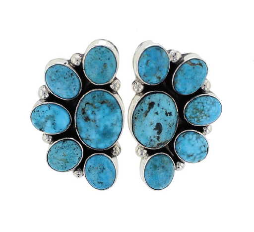 Sterling Silver Genuine Turquoise Earrings Navajo