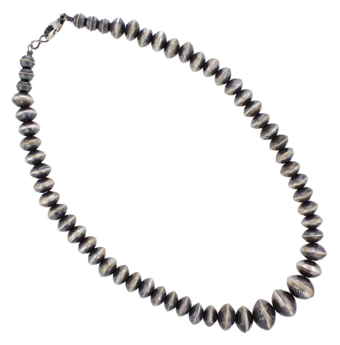 Sterling Silver " Navajo Pearls " Graduated Oxidized (1 of 1)