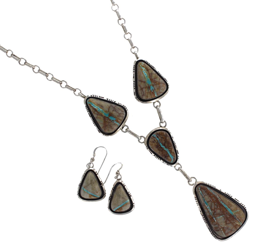 Sterling Silver Genuine Boulder Turquoise Necklace  & (1 of 1)