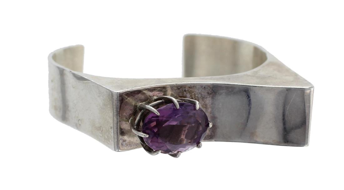 Sterling Silver Genuine Amethyst Art Deco Style (1 of 1)