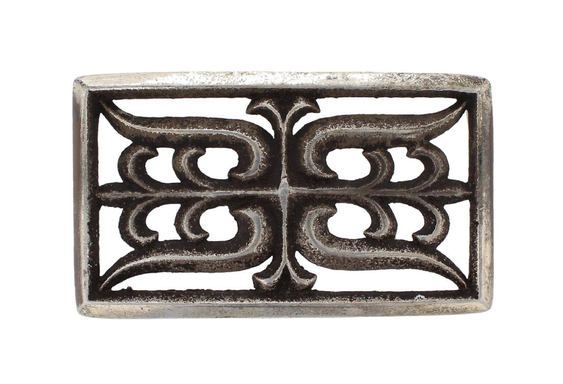 Sterling Silver Antique Sand Cast Buckle Old Pawn (1 of 2)