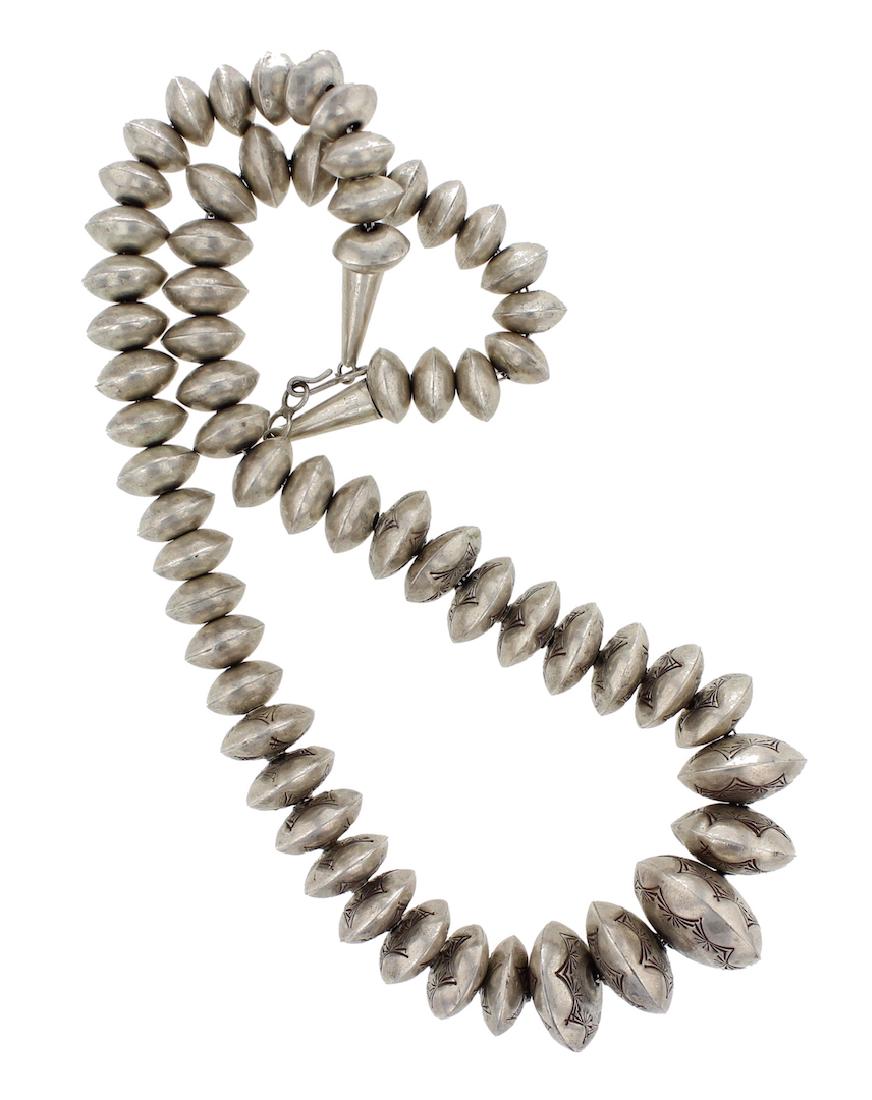 Sterling Silver " Navajo Pearls " Vintage Graduated (1 of 1)