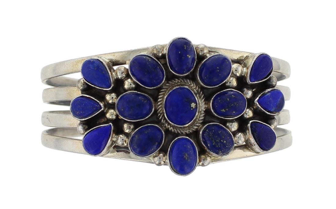Sterling Silver Genuine Lapis Bracelet Navajo Native (1 of 1)