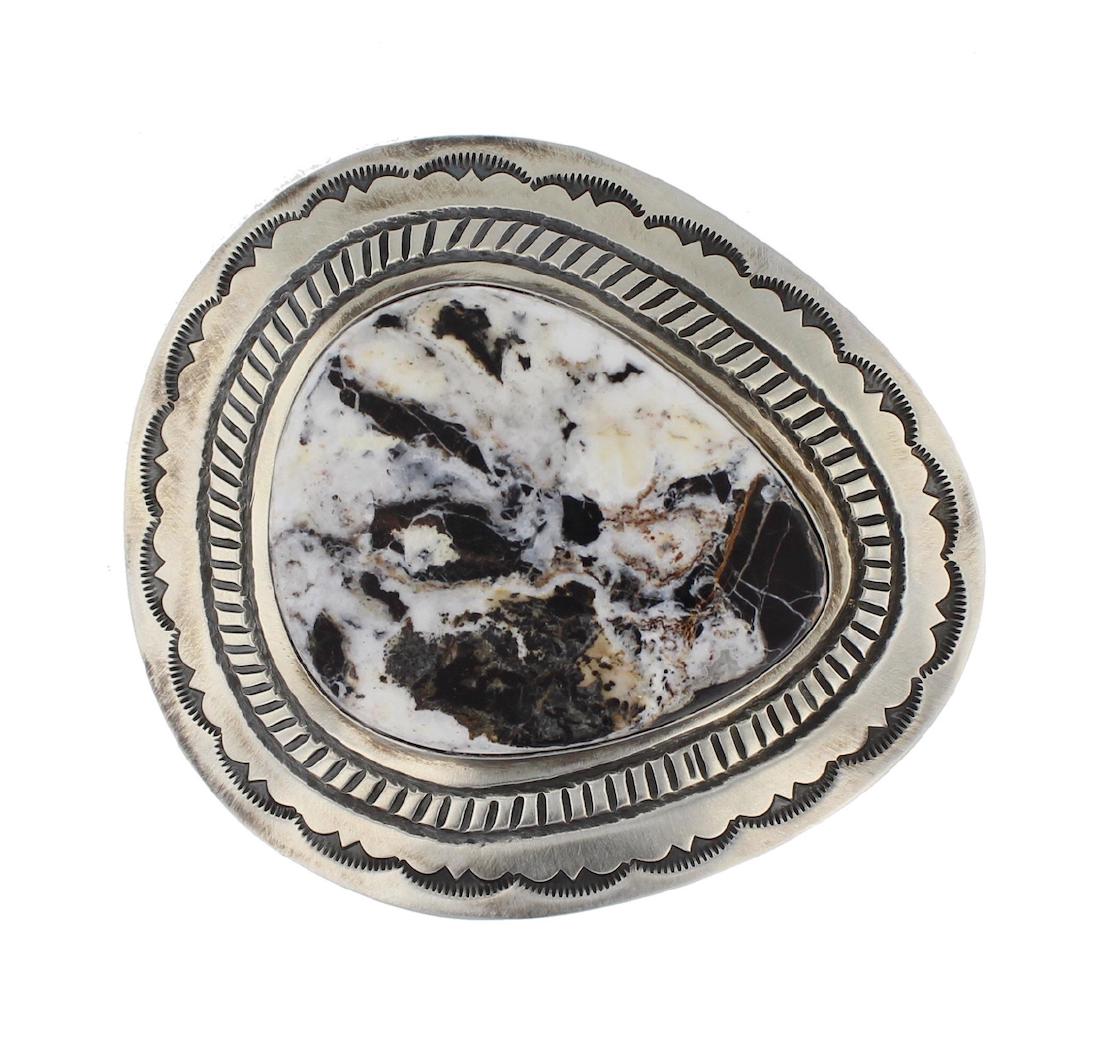 Sterling Silver Genuine White Buffalo Contemporary (1 of 1)