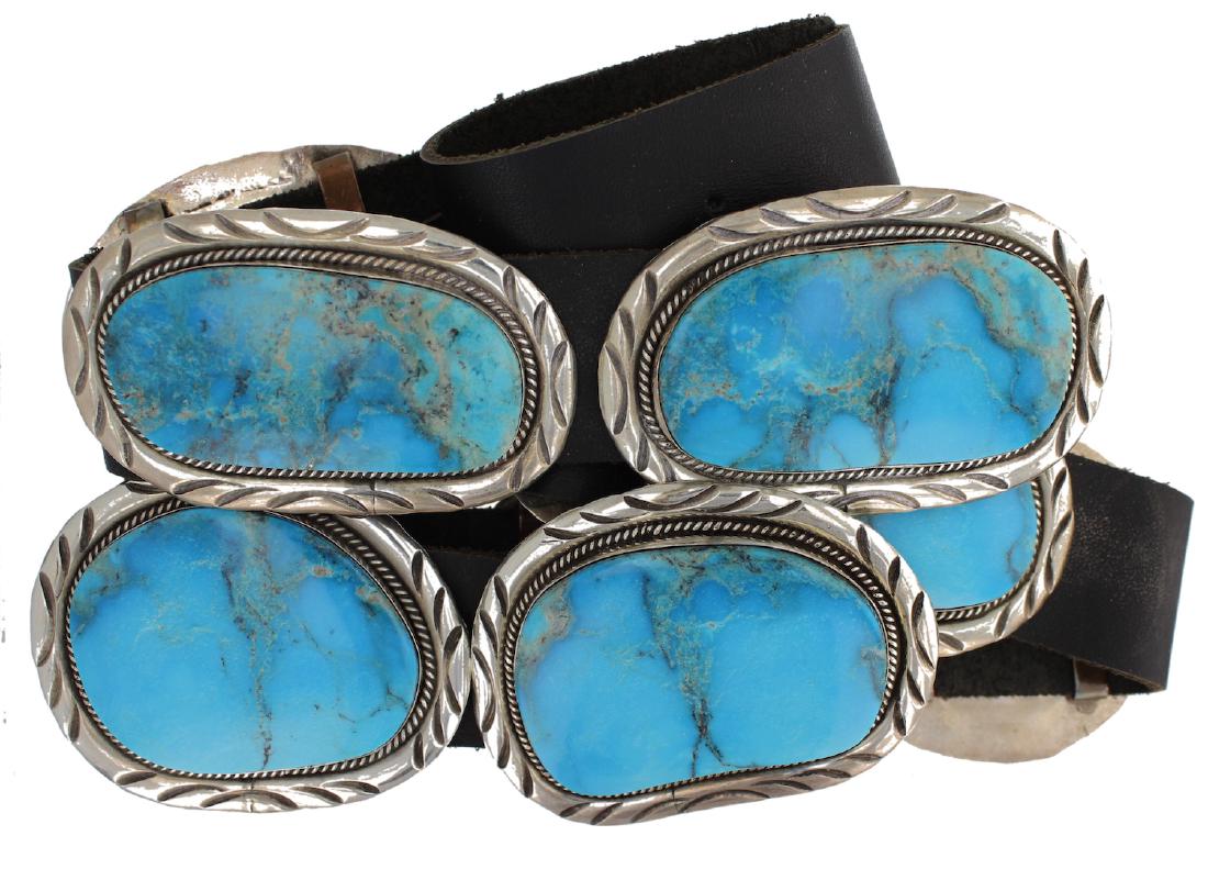 Sterling Silver Genuine Turquoise Vintage Large (1 of 2)