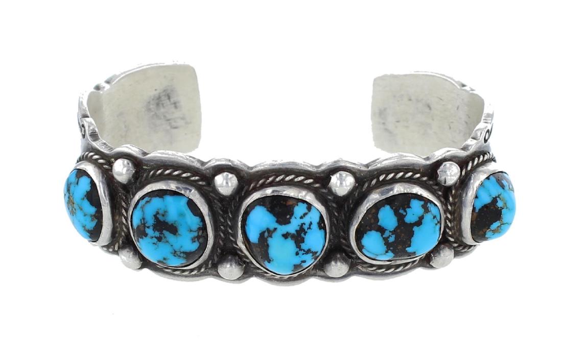 Sterling Silver Genuine Turquoise Vintage Old Pawn (1 of 2)