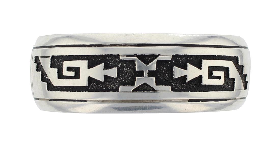 Sterling Silver Heavy Stamp Vintage Old Pawn Bracelet (1 of 2)