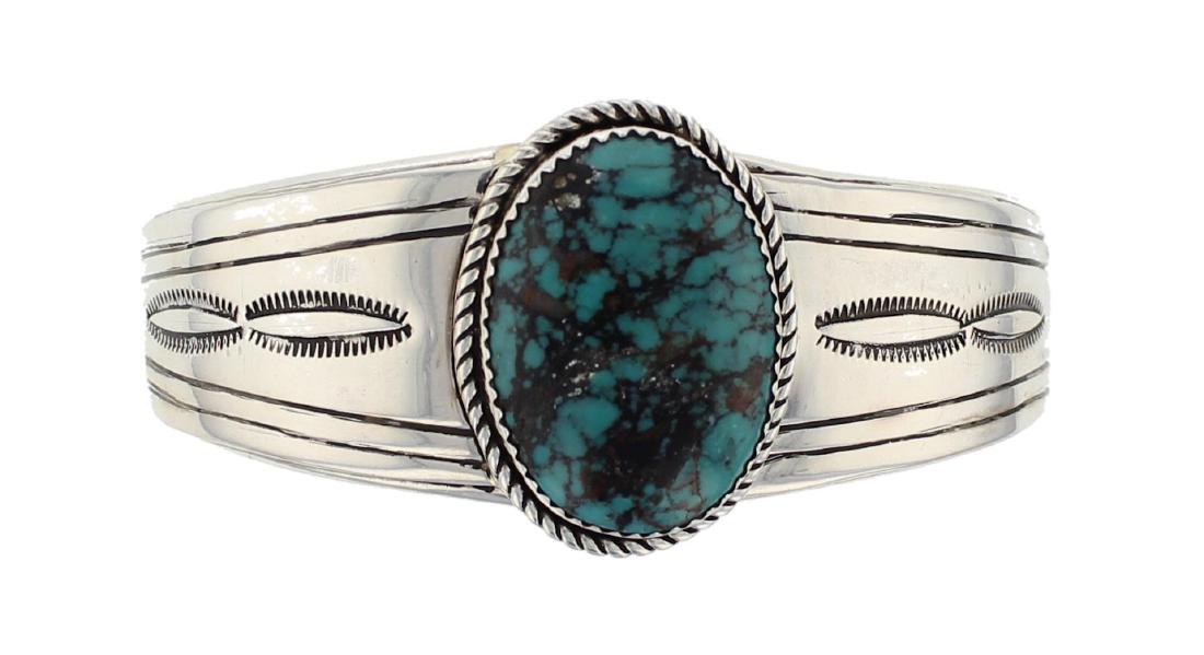 Sterling Silver Genuine Turquoise Vintage Bracelet (1 of 1)