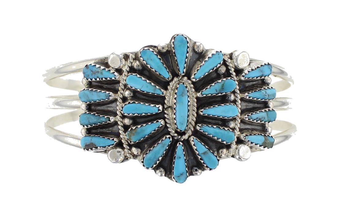 Sterling Silver Genuine Turquoise Vintage Cluster (1 of 1)