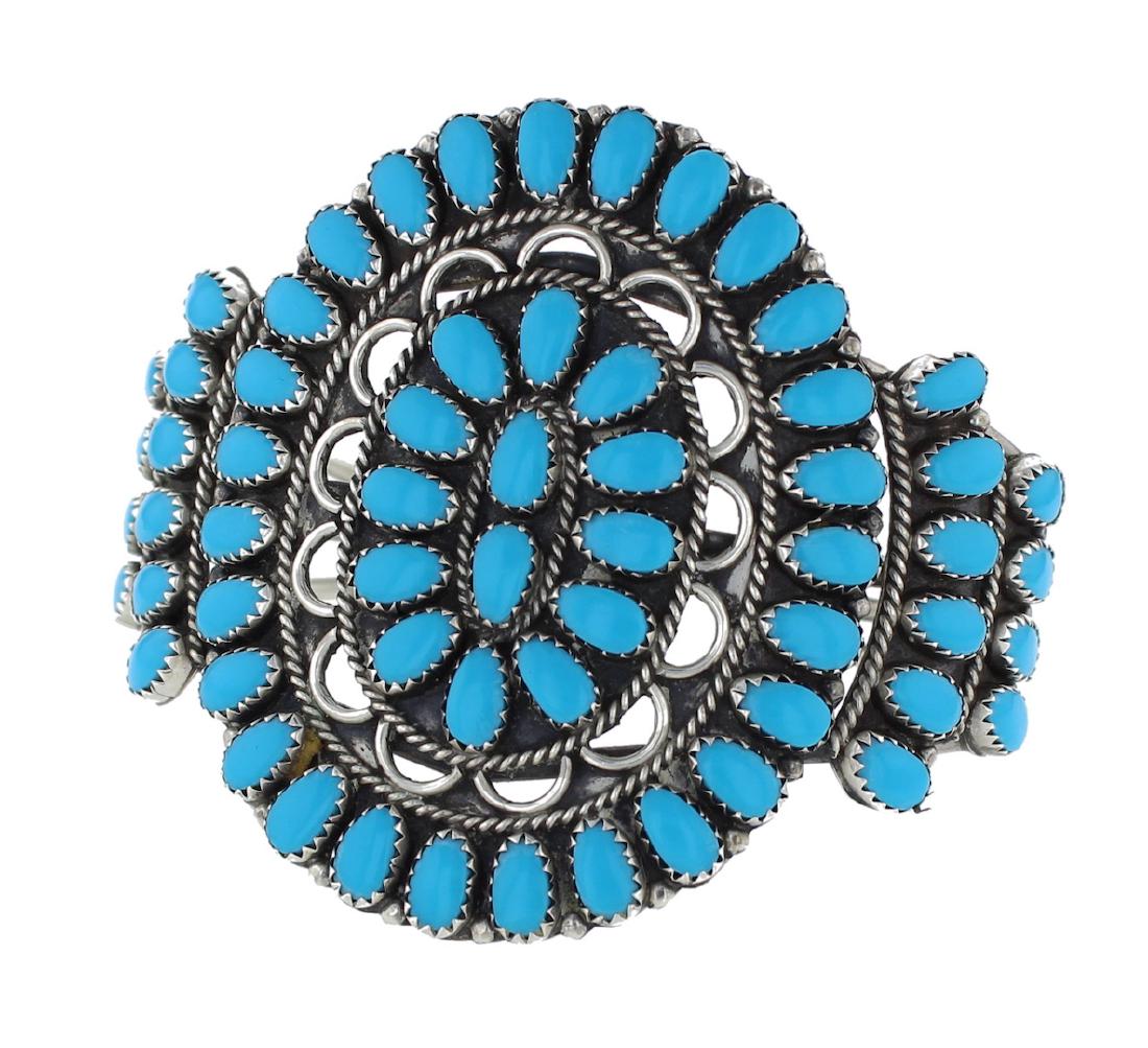 Sterling Silver Block Turquoise Vintage Cluster (1 of 2)