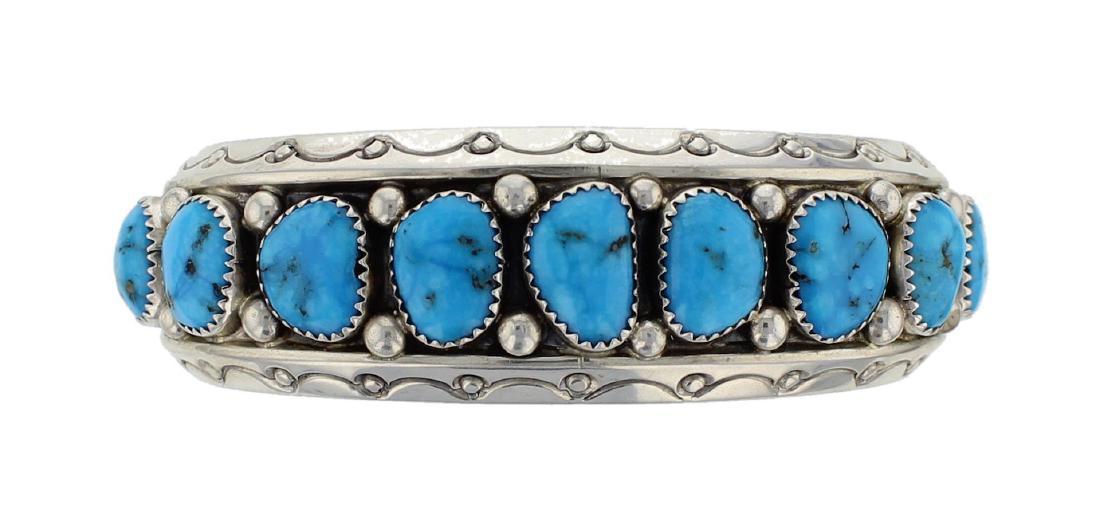 Sterling Silver Genuine Turquoise Vintage Old Pawn Row (1 of 2)