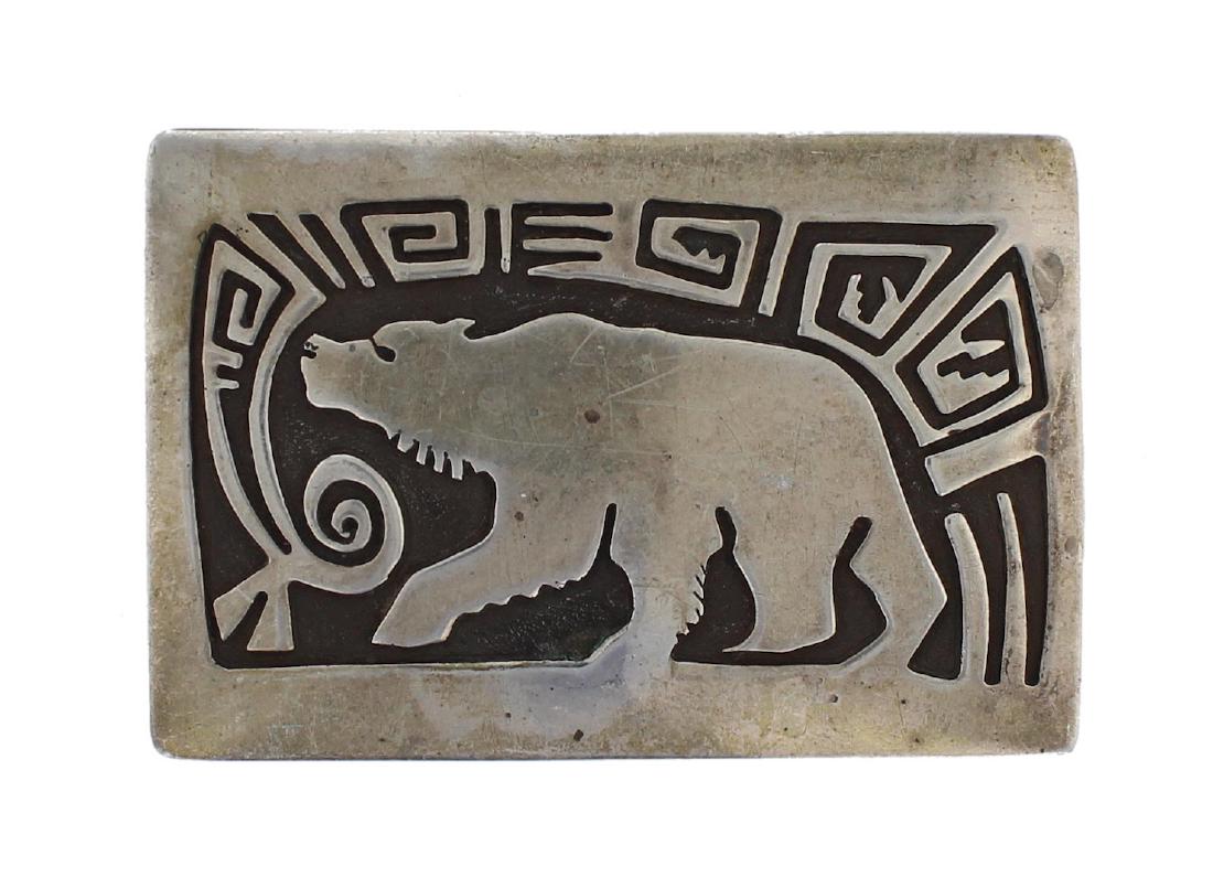 Sterling Silver Bear Buckle Navajo Native American (1 of 1)