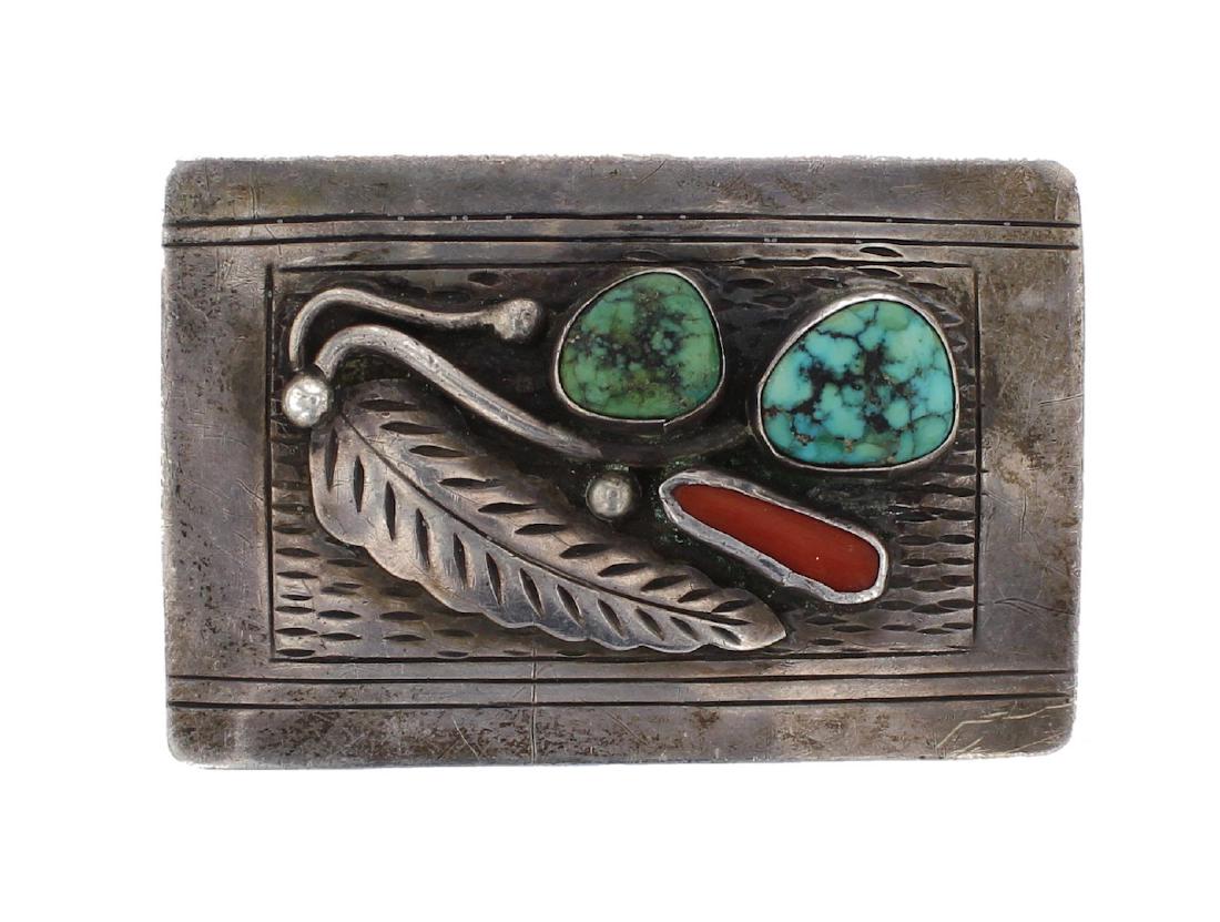 Sterling Silver Genuine Turquoise & Coral Vintage (1 of 1)