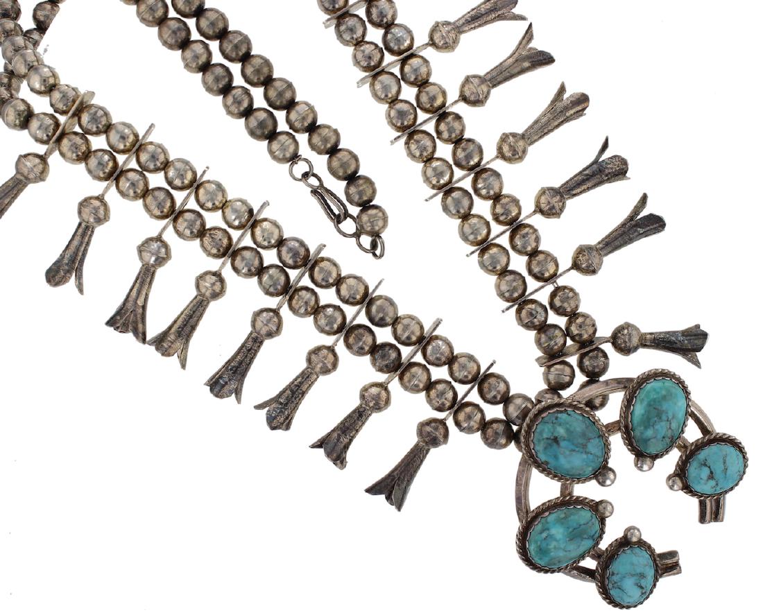 Sterling Silver Genuine Turquoise Squash Blossom (1 of 2)