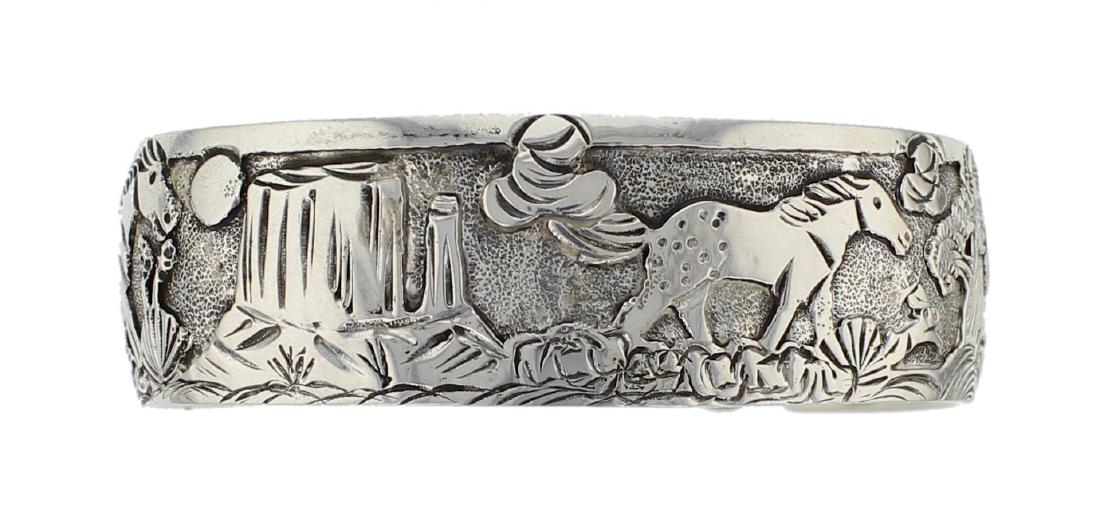 Sterling Silver Horse Story Teller Bracelet Stamped (1 of 2)