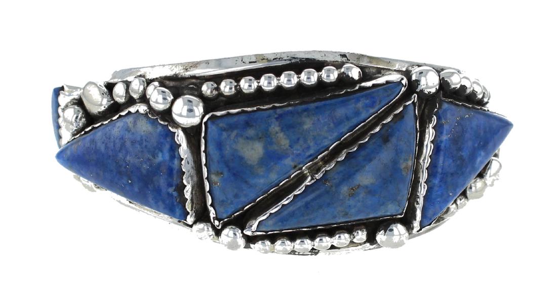 Sterling Silver Genuine Lapis Bracelet Navajo & Apache (1 of 2)