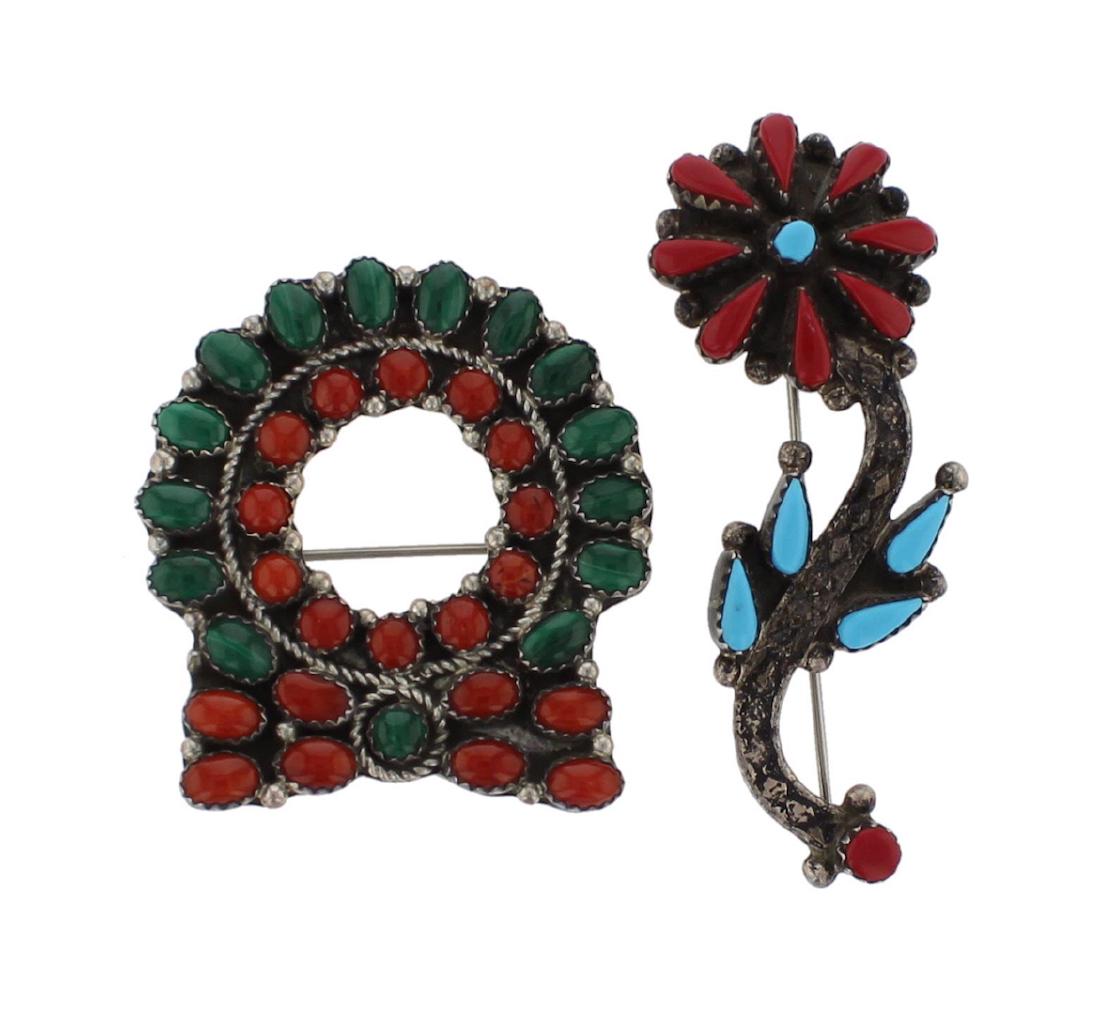 Sterling Silver Genuine Turquoise Coral & Malachite (1 of 1)