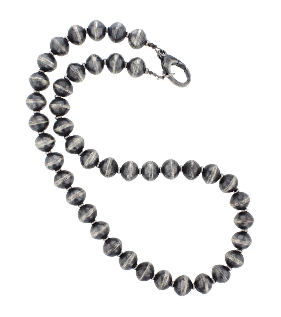 Sterling Silver " Navajo Pearls " Oxidized Beads (1 of 1)