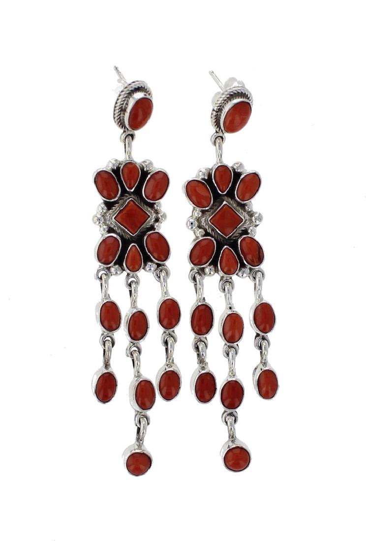 Sterling Silver Genuine Mediterranean Ox Blood Coral (1 of 2)