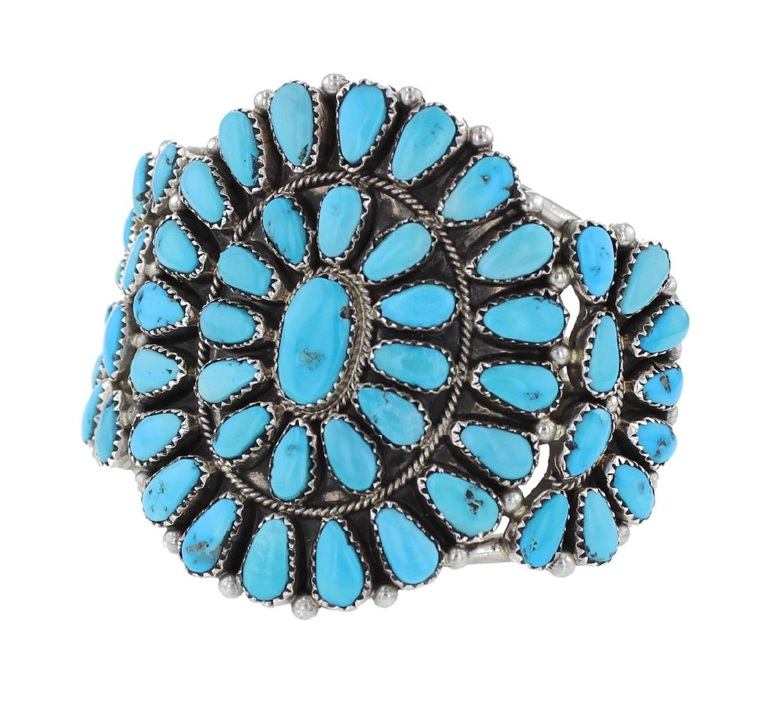 Sterling Silver Genuine Turquoise Vintage Cluster (1 of 2)