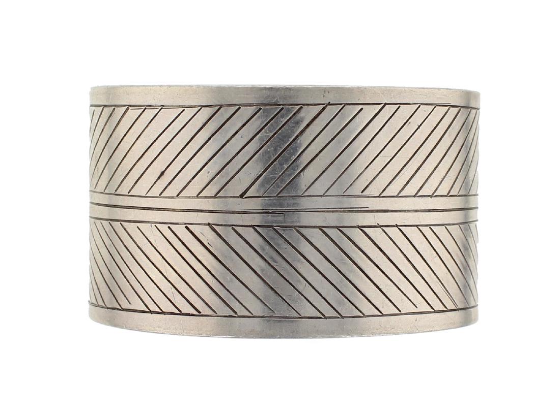 Sterling Silver Heavy Stamp Masterpiece Bracelet Navajo (1 of 2)